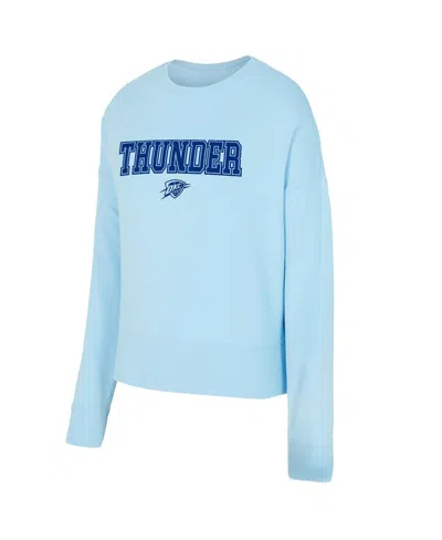 Concepts Sport Women's Light Blue Oklahoma City Thunder Elevation Tri-blend Long Sleeve T-shirt And Shorts Set In Blue