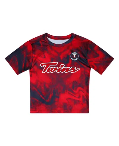 Outerstuff Toddler Red/navy Minnesota Twins Pinch Hitter Infielder T-shirt Shorts Set