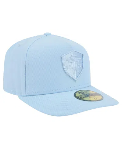 New Era Men's Light Blue Seattle Sounders Fc Color Pack A-frame 59fifty Fitted Hat
