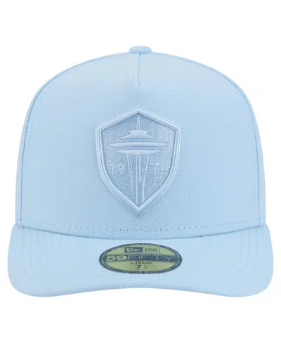 New Era Men's Light Blue Seattle Sounders Fc Color Pack A-frame 59fifty Fitted Hat