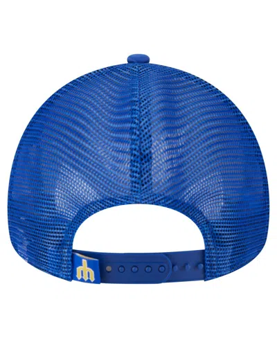 NEW ERA MEN'S ROYAL SEATTLE MARINERS DISTRESSED 9FORTY A-FRAME ADJUSTABLE TRUCKER HAT 