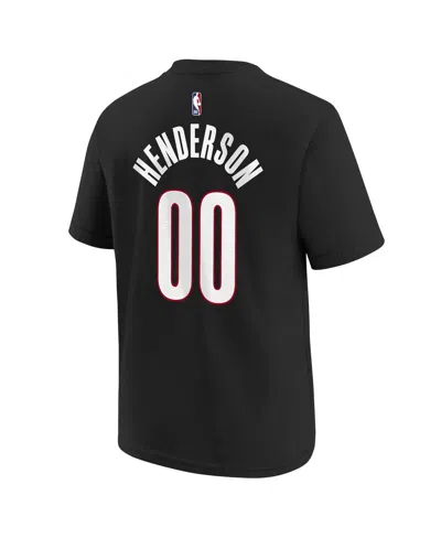 Nike Big Boys And Girls Scoot Henderson Black Portland Trail Blazers 2024/25 City Edition Name Number T-s