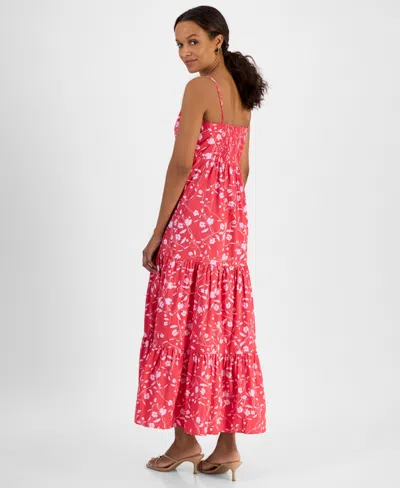 Inc International Concepts Petite Sleeveless Tiered Maxi Dress, Exclusively At Macy's In Red