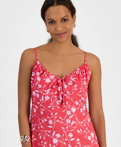 Inc International Concepts Petite Sleeveless Tiered Maxi Dress, Exclusively At Macy's In Red
