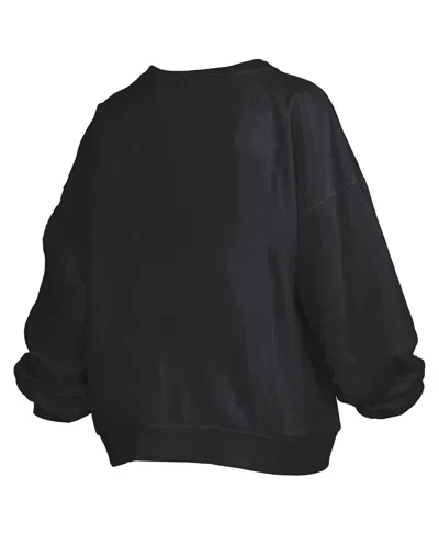 Pressbox Black Ohio State Buckeyes Janise Arch Over Logo Waist Length Oversized Pullover Sweatshirt In Black