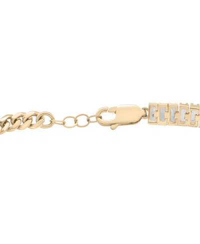 Macy's Lab Grown White Sapphire Curb Link Bracelet (4-1/10 Ct. T.w.) In 14k Gold-plated Sterling Silver