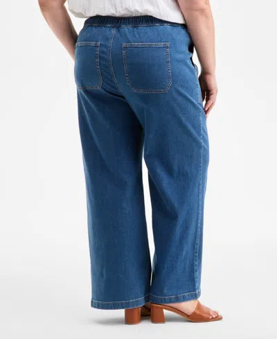 Style & Co Plus Size High-rise Wide-leg Jeans, Exclusively At Macy's