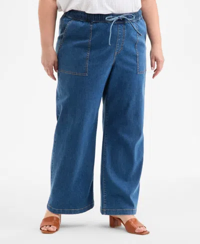 Style & Co Plus Size High-rise Wide-leg Jeans, Exclusively At Macy's