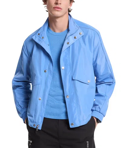Michael Kors Water-resistant Windbreaker Jacket In Blue