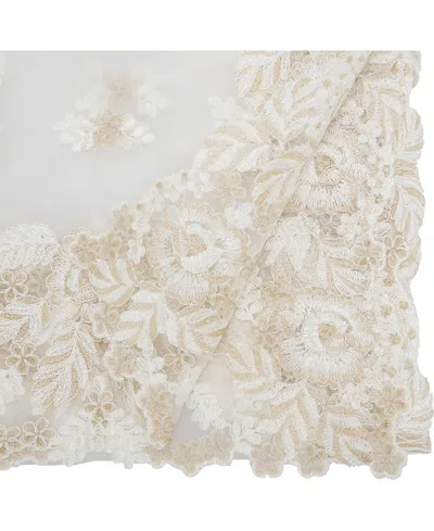 Saro Lifestyle Threaded Lace Net Table Runner, 15" X 72"