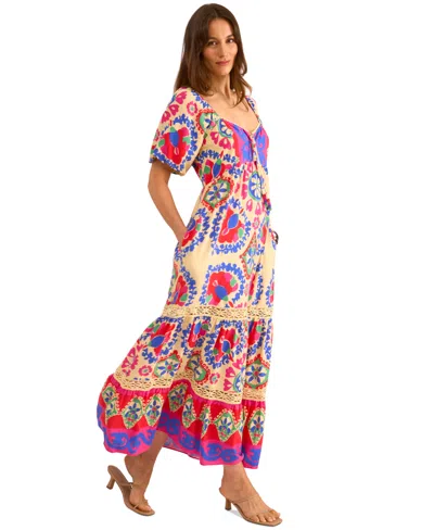 Vince Camuto Printed Tiered Maxi Dress In Multi
