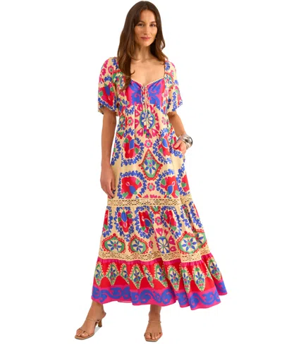 Vince Camuto Printed Tiered Maxi Dress In Multi