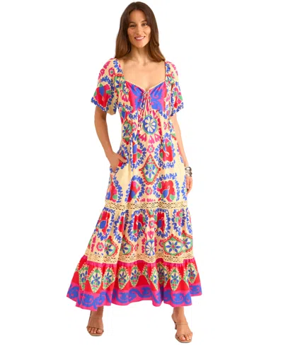 Vince Camuto Printed Tiered Maxi Dress In Multi