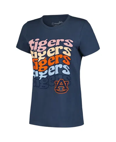 Image One Women's Navy Auburn Tigers Repeat Slogan Boyfriend T-shirt In Blue