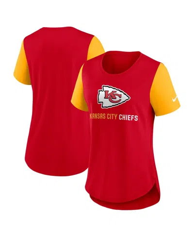 Nike Women's Red Kansas City Chiefs Terrace Swift Tri-blend Performance T-shirt In Red