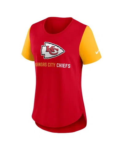 Nike Women's Red Kansas City Chiefs Terrace Swift Tri-blend Performance T-shirt In Red