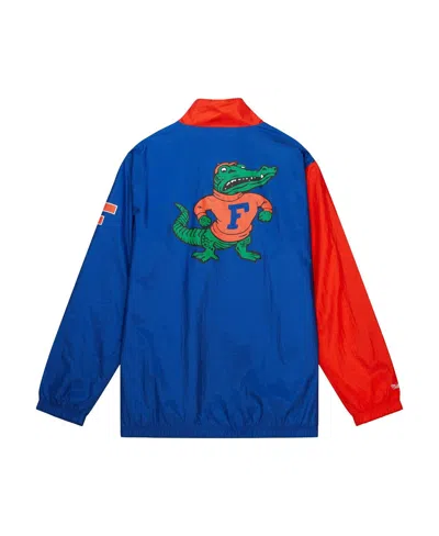 Mitchell & Ness Men's Royal/orange Florida Gators Arched Retro Lined Full-zip Windbreaker Jacket