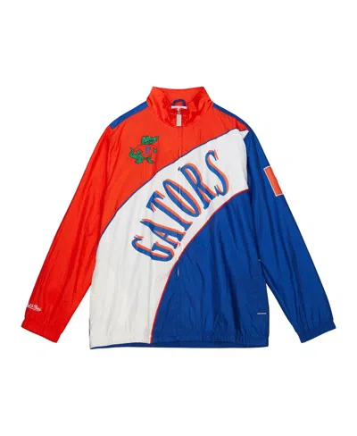 Mitchell & Ness Men's Royal/orange Florida Gators Arched Retro Lined Full-zip Windbreaker Jacket