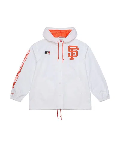 Mitchell & Ness White San Francisco Giants Vintage Full-snap Hooded Coaches Jacket