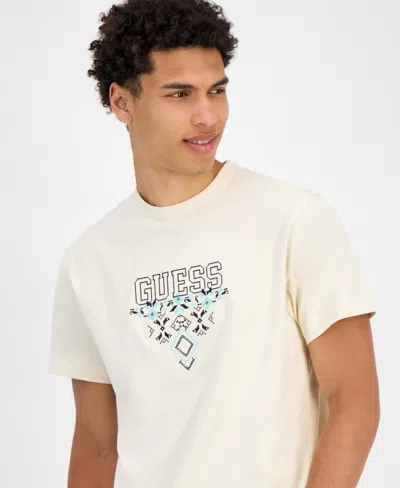 Guess Men's Triangle Logo T-shirt In White