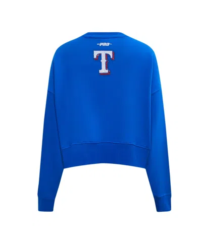 Pro Standard Women's Royal Texas Rangers Game Day Classics Crewneck Pullover Sweatshirt In Blue