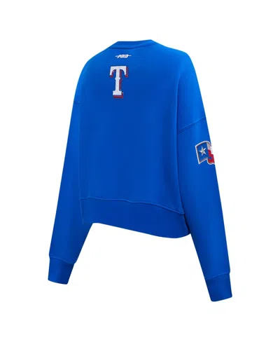 Pro Standard Women's Royal Texas Rangers Game Day Classics Crewneck Pullover Sweatshirt In Blue