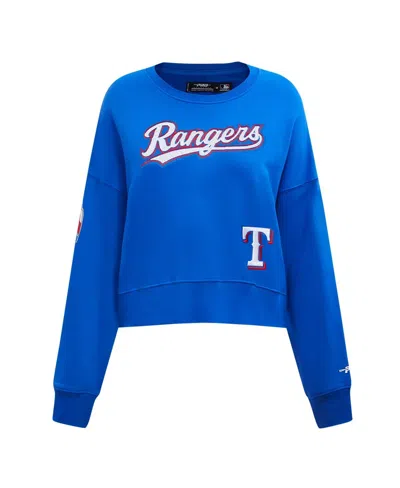 Pro Standard Women's Royal Texas Rangers Game Day Classics Crewneck Pullover Sweatshirt In Blue