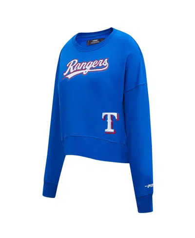 Pro Standard Women's Royal Texas Rangers Game Day Classics Crewneck Pullover Sweatshirt In Blue