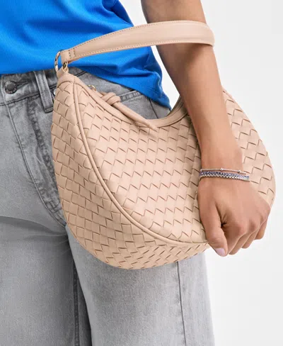 On 34th Woven Crossbody Hobo, Exclusively At Macy's In Nude