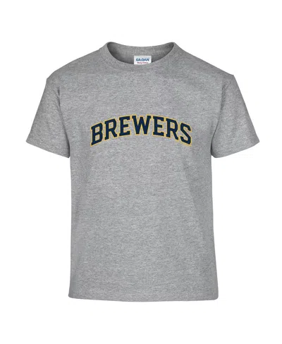 Soft As A Grape Big Boys And Girls Navy/heather Gray Milwaukee Brewers Two-pack T-shirt Set