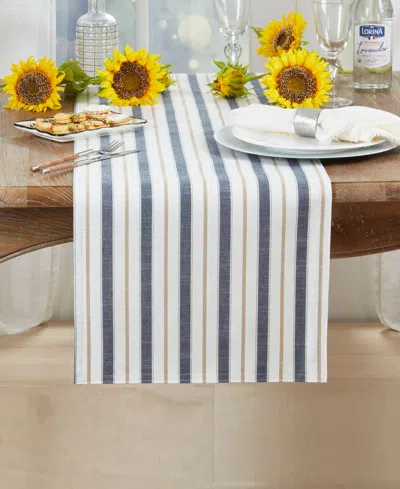 Saro Lifestyle Modern Striped Table Runner, 16" X 120"