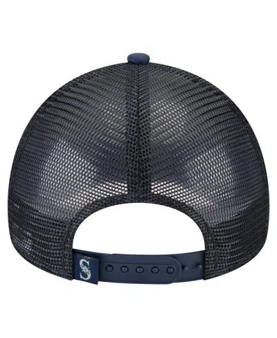 New Era Toddler White/navy Seattle Mariners Painted A-frame 9forty Trucker Adjustable Hat