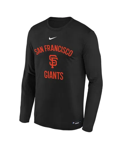 Nike Big Boys And Girls Black San Francisco Giants Authentic Collection Legend Performance Long Sleeve T-