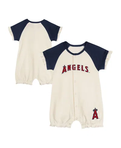 Outerstuff Baby Boys And Girls White Los Angeles Angels Slide Run Raglan Coveralls