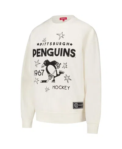 Mitchell & Ness Women's Cream Pittsburgh Penguins Logo 3.0 Pullover Sweatshirt