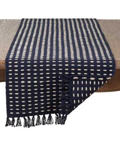Saro Lifestyle Dashed Woven Table Runner, 16" X 54"
