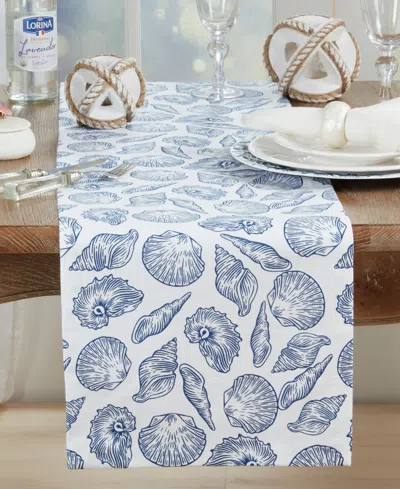 Saro Lifestyle Seaside Sea Shells Table Runner, 14 "x 72"