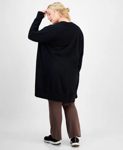 Id Ideology Plus Size Open-front Long-line Cardigan, Exclusively At Macy's