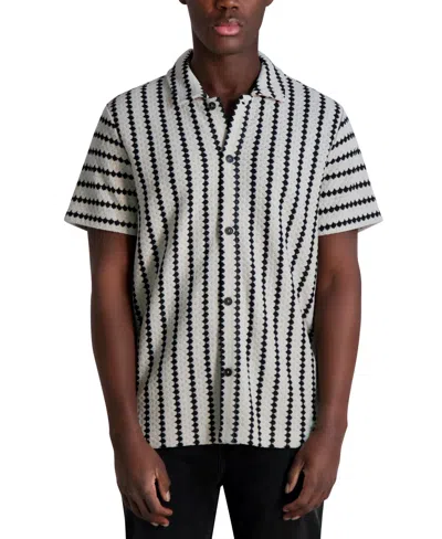 Karl Lagerfeld Paris Stripe Sweater Knit Button-up Shirt