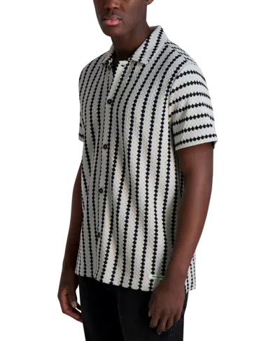 Karl Lagerfeld Paris Stripe Sweater Knit Button-up Shirt