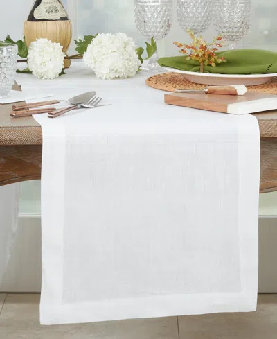 Saro Lifestyle Pure Linen Table Runner, 16" X 72"
