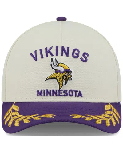 New Era Men's Cream/purple Minnesota Vikings 2025 Nfl Draft A-frame 9fifty Snapback Hat