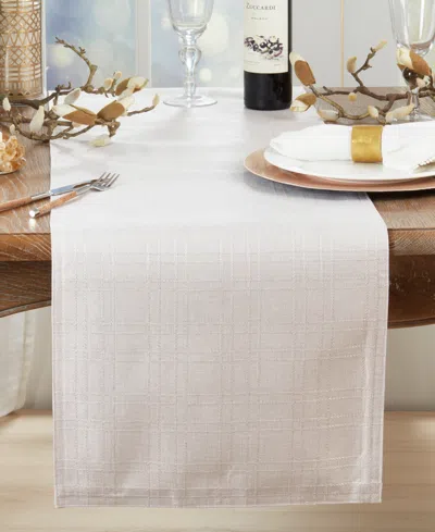 Saro Lifestyle Classic Stitched Plaid Table Runner, 16" X108"