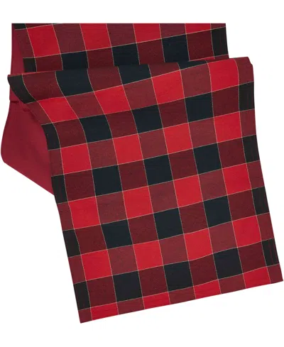 Saro Lifestyle Shimmer Stitch Plaid Table Runner, 16" X 72"