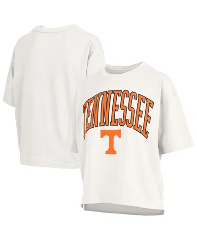 Pressbox Women's White Tennessee Volunteers Nelson Arch Over Logo Waist Length Oversized Slub T-shirt In White