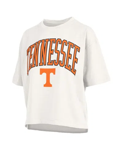 Pressbox Women's White Tennessee Volunteers Nelson Arch Over Logo Waist Length Oversized Slub T-shirt In White