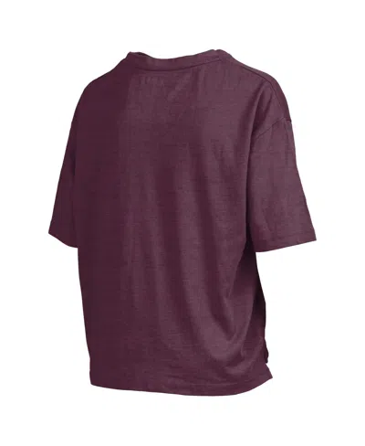Pressbox Women's Maroon Texas A M Aggies Nelson Arch Over Logo Waist Length Oversized Slub T-shirt