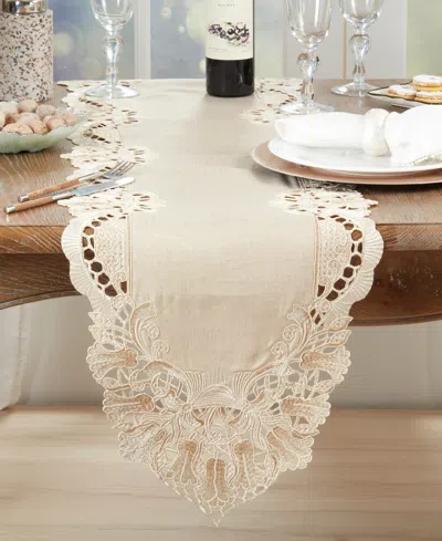 Saro Lifestyle Sheer Beauty Embroidered Table Runner, 16" X 72"