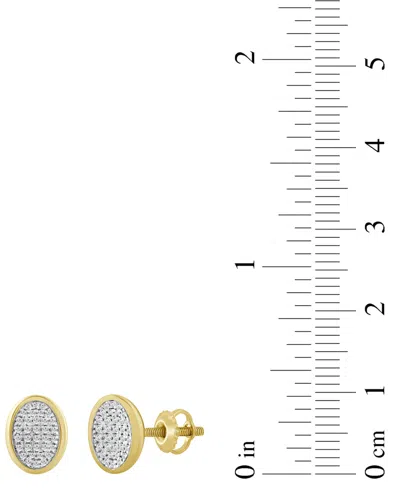 Macy's Diamond Oval Bezel Cluster Stud Earrings (1/5 Ct. T.w.) In 14k Gold