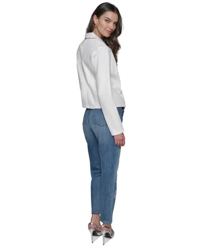 KARL LAGERFELD WOMEN'S DOUBLE-BREASTED DENIM JACKET 
